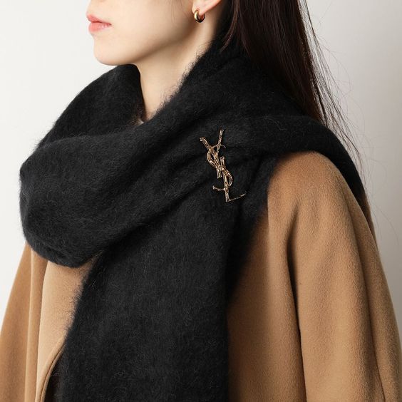 SAINT LAURENT サンローラン ブローチ OPYUM BROCHE オピウム カサンドラロゴ クロコダイル ツイスト スネーク カラー4色