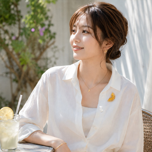 Jeweliss ブローチ Orange オランジュ オレンジ クリスタル ジュエリス 夏のコーディネート