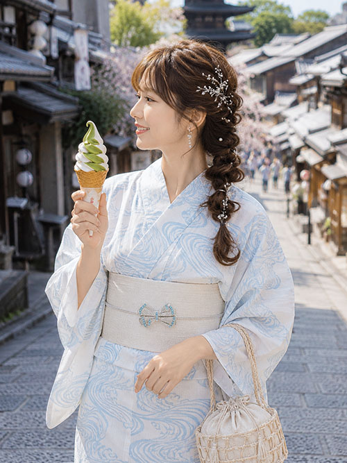 浴衣　夏祭り　ブローチ　コーディネート　アレンジ