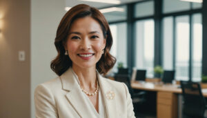 オフィス　コーディネート　ブローチ