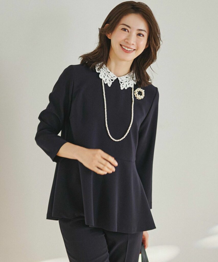 ブローチ　入学式　コーディネート