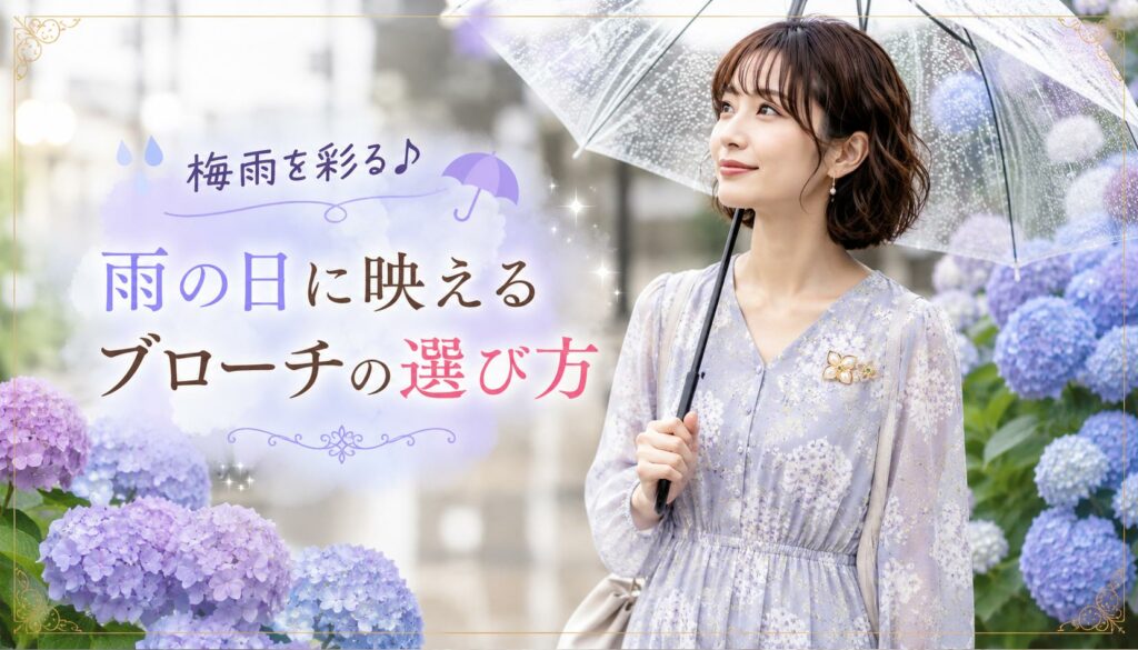 梅雨を彩る　雨に映えるブローチの選び方