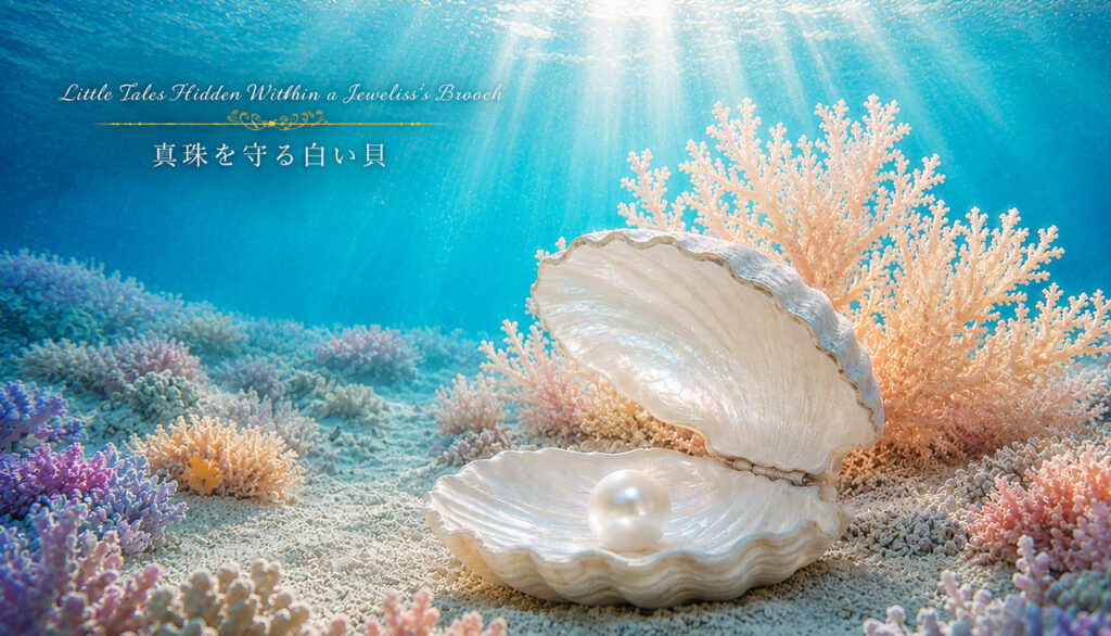 ジュエリスのブローチに秘められた小さな物語　真珠を守る白い貝