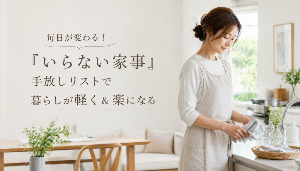 毎日が変わる！「いらない家事」手放しリストで暮らしが軽く＆楽になる