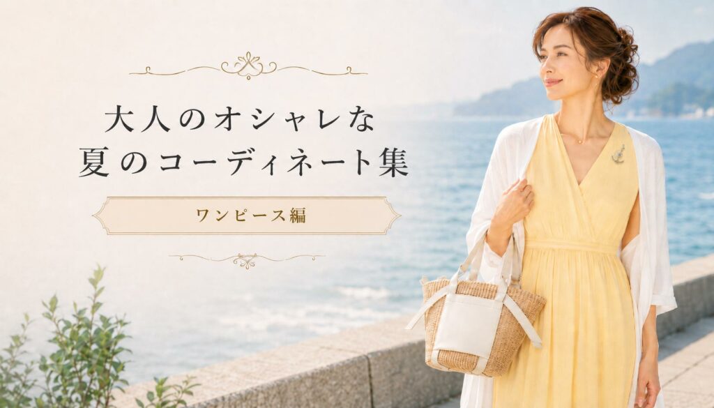大人のオシャレな夏のコーディネート集　ブローチ＆ワンピース編